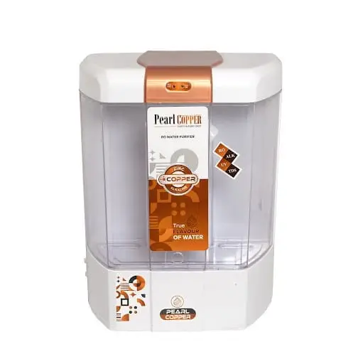 Copper Pearl RO Water Purifier with Alkaline&Copper Filter | 12L Storage | Wall Mount | With Mineral Cartridge